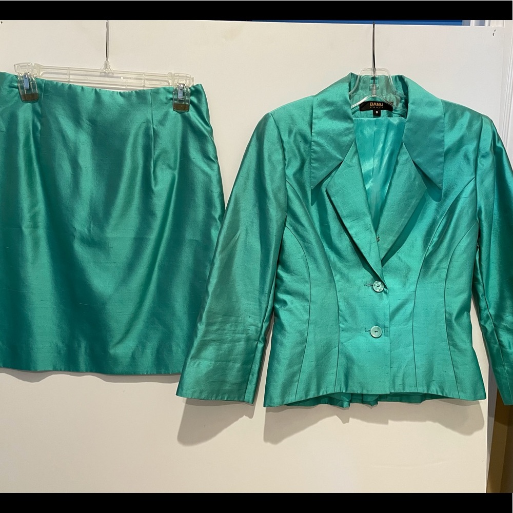 Teal Interview Suit - Blazer & Skirt